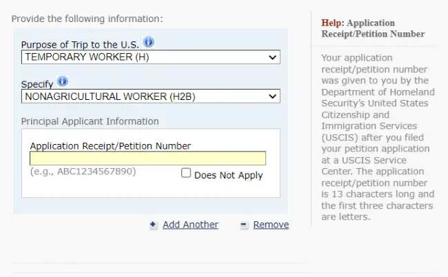 ABD Geçici Çalışma Vizesi Başvuru Formu