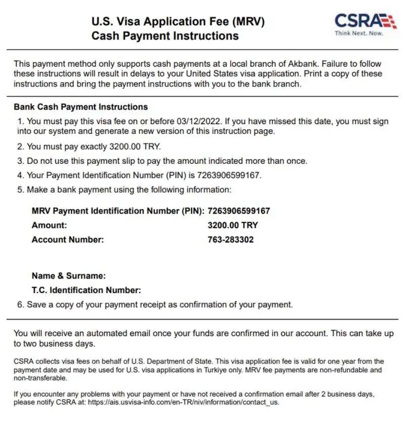 ABD Vize Ücreti Nakit Ödeme İşlemi