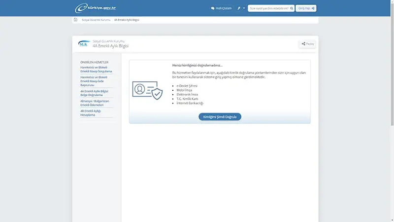 Almanya Vizesi için SGK Emeklilik Belgesi