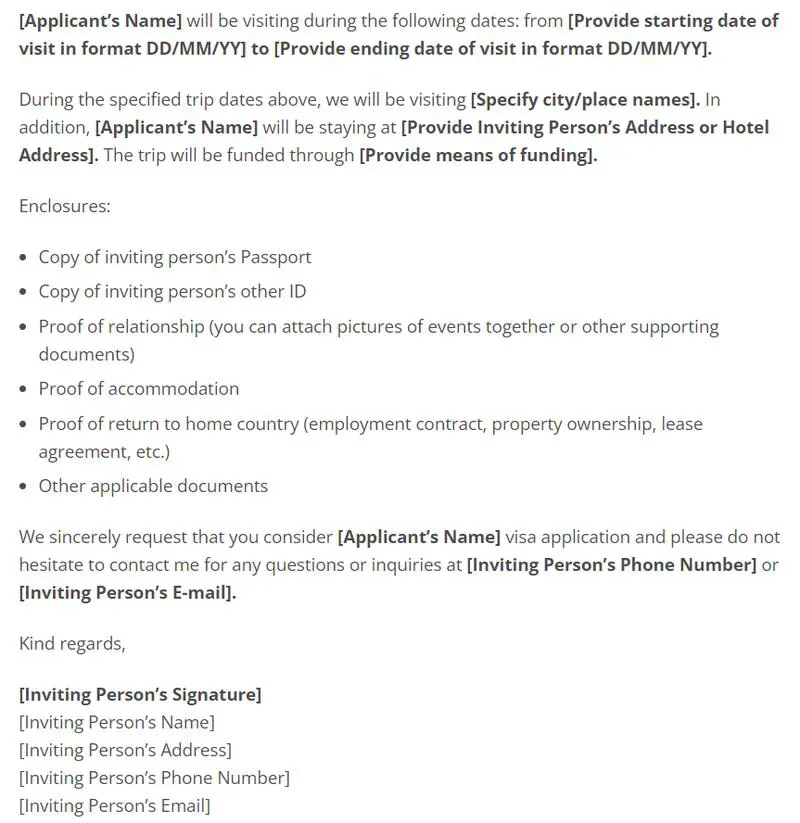 Avusturya Aile Ziyareti Vizesi Davet Mektubu Örneği #2