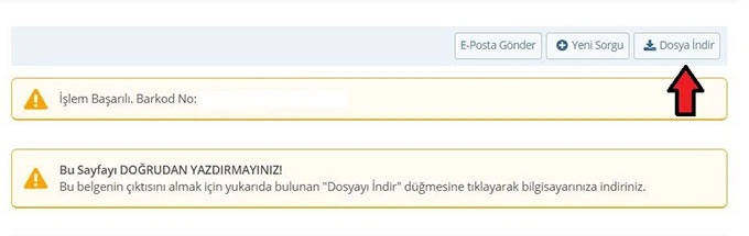 Barkodlu Hizmet Dökümü Dosya İndirme