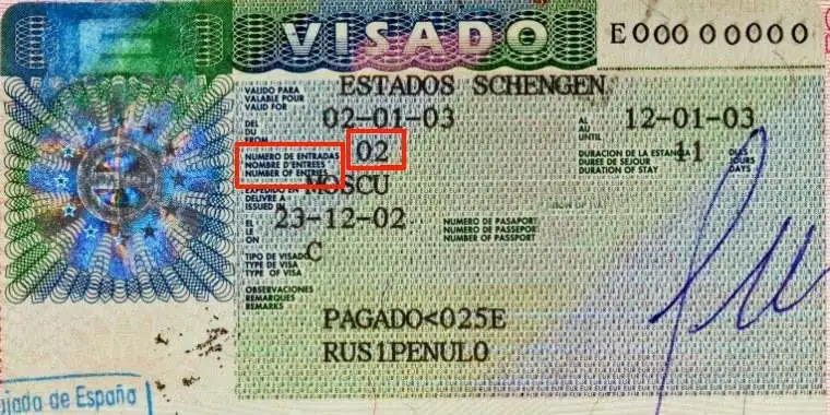 Çift Girişli Vize Örneği