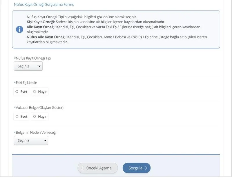 E-Devletten Vize için Nüfus Kayıt Örneği Nasıl Alınır 2