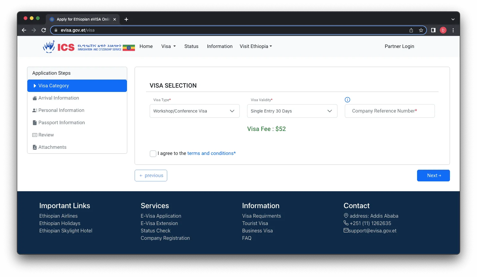 Etiyopya Ticari Vize Başvurusu