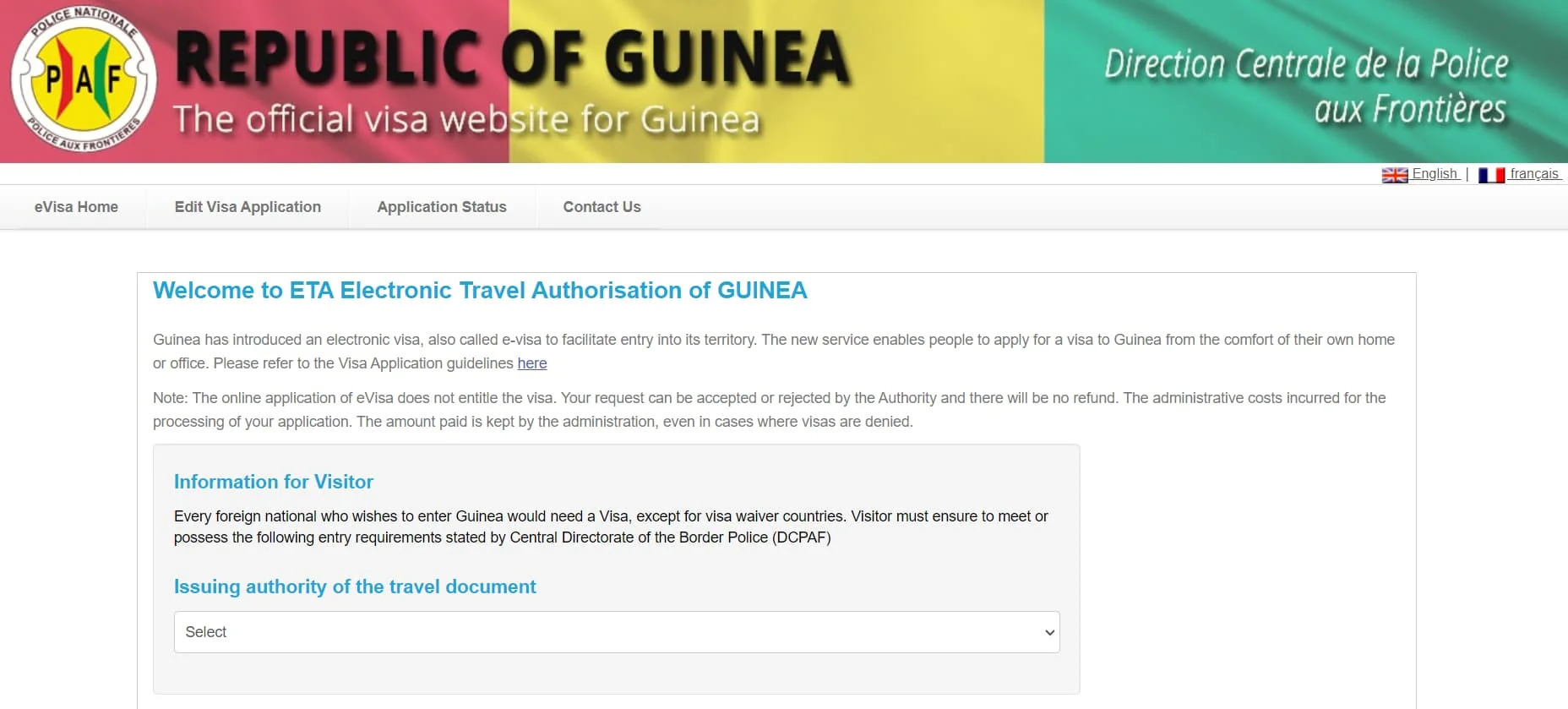 Gine E-Vize Başvurusu