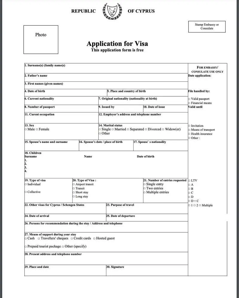 Güney Kıbrıs Vize Başvuru Formu Nasıl Doldurulur?