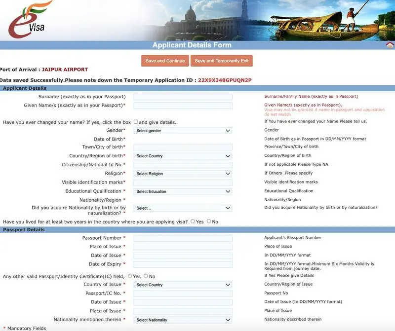 Hindistan E-Vize Başvuru Formu Nasıl Doldurulur?