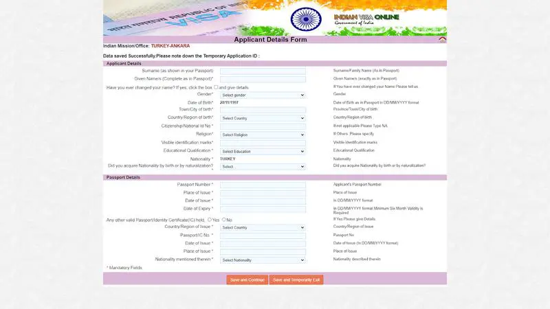 Hindistan'a Giriş Vizesi için Başvuru Formu Nasıl Doldurulur?