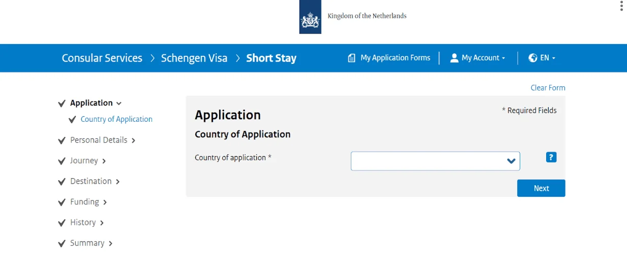 Hollanda Schengen Vizesi Başvuru Formu 1