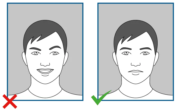 Hollanda Vize Fotoğrafı Yüz İfadesi Örneği