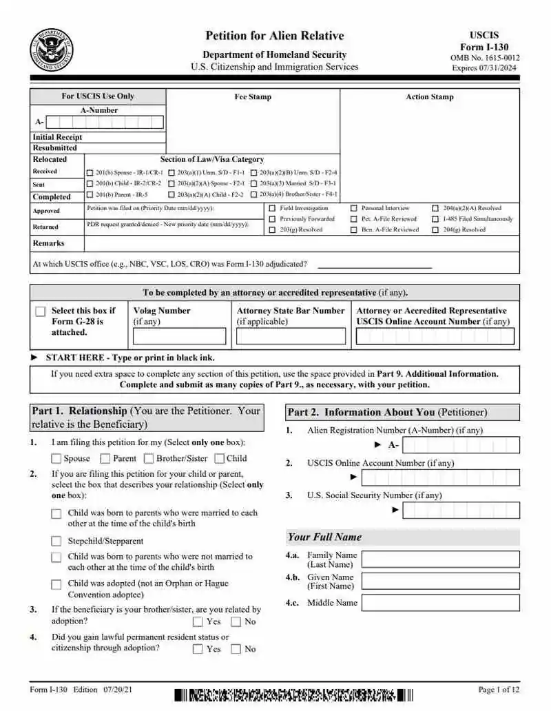  I-130 Formu Nasıl Doldurulur?