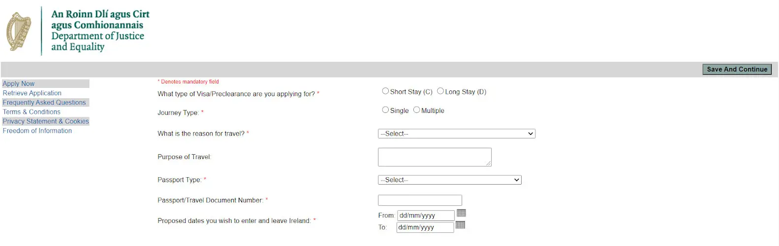 İrlanda Work Study Başvuru Formu
