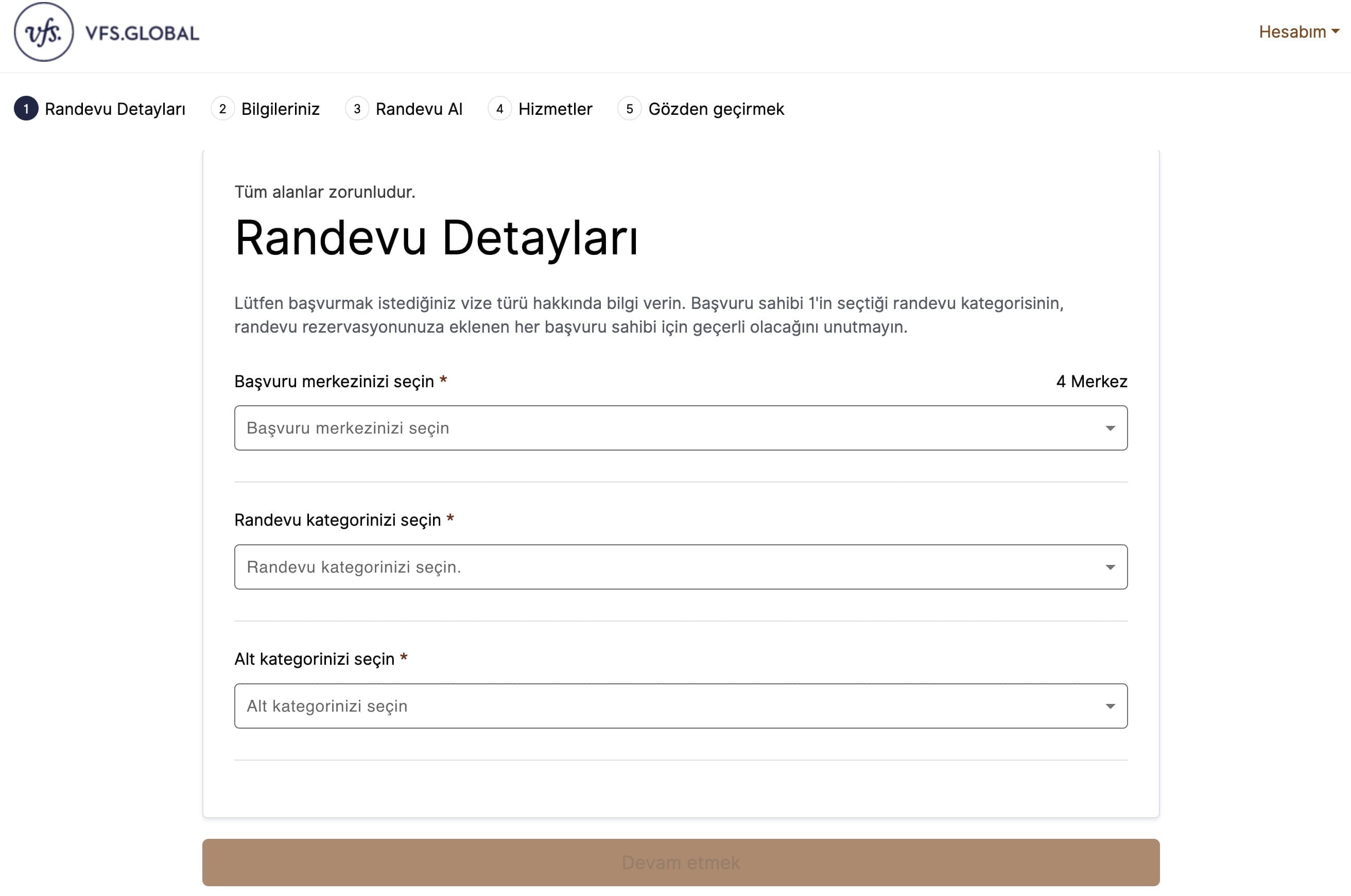 İsveç C Tipi (Schengen) Vize Randevusu Ekranı 4