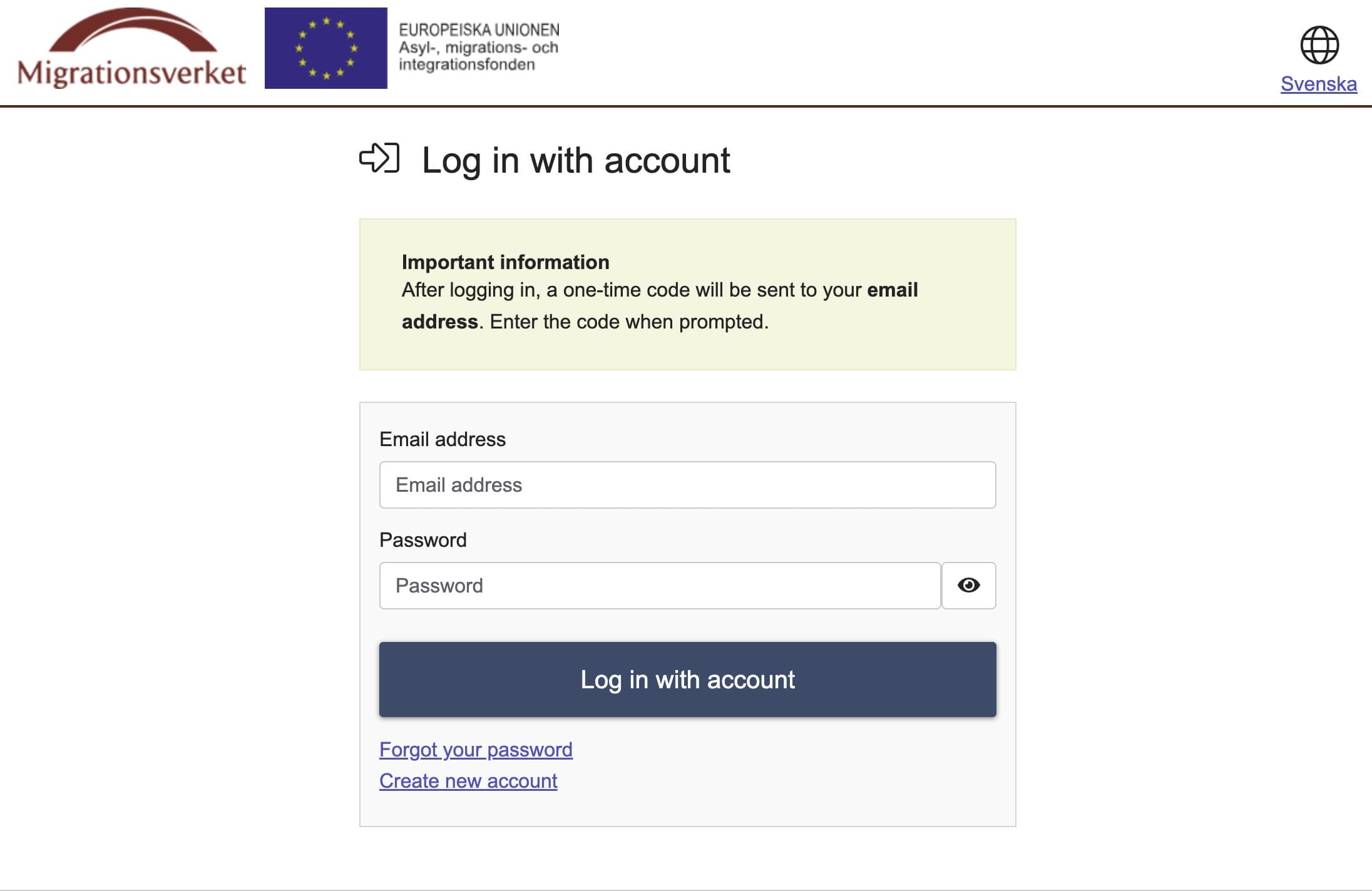 İsveç Username and Password