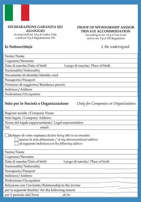 İtalya Ticari Vize Davetiye Örneği - 2