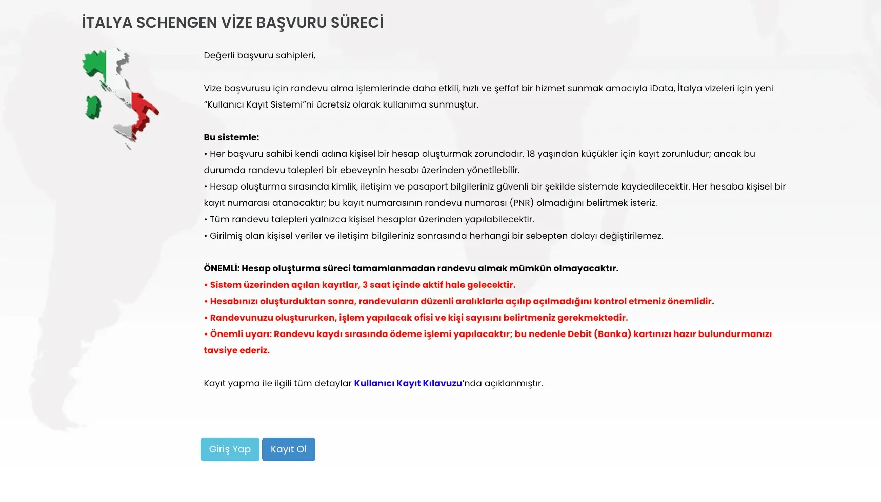 İtalya Vize Randevusu