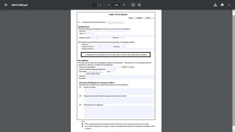 Japonya Vizesi için Davet Formu Nedir?