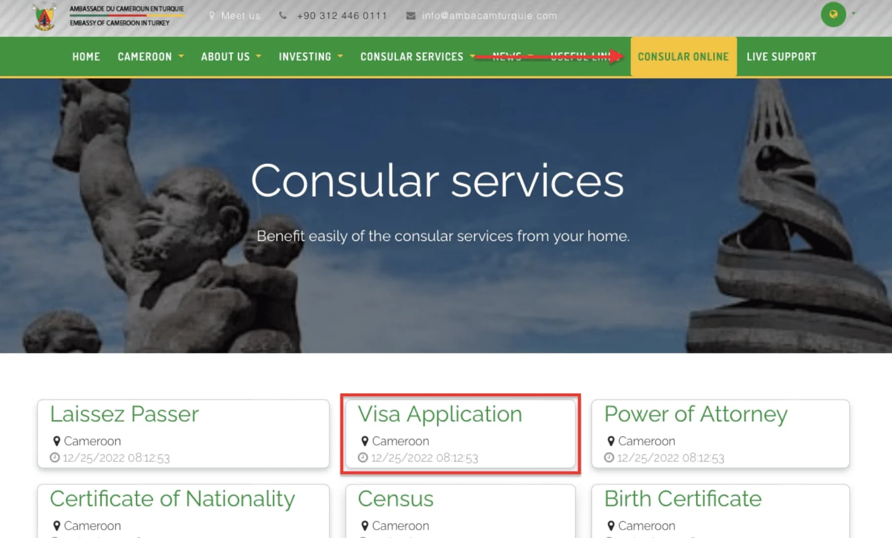 Kamerun vizesi online başvuru platformu