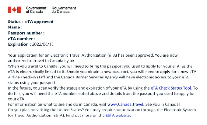 Kanada Vize Onay Maili Örneği