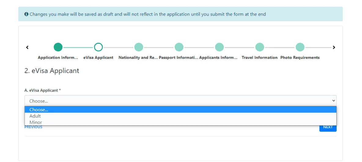 Kenya E-Vize Başvurusu Adım 1