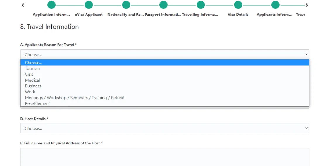Kenya E-Vize Başvurusu Adım 4