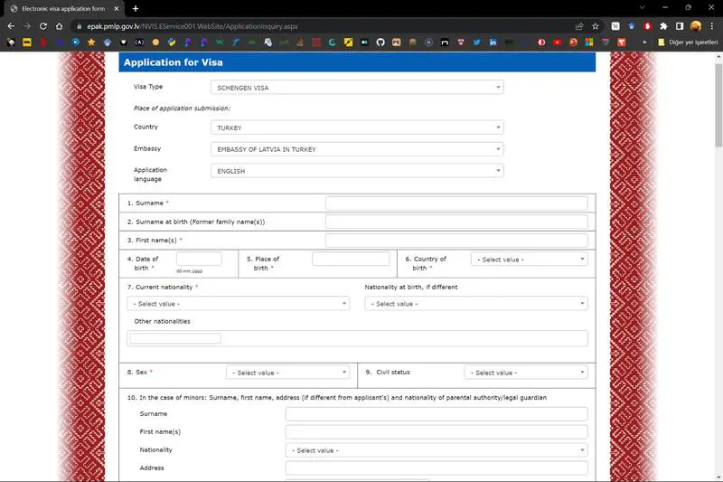 Letonya Özel Ziyaret Vizesi Başvuru Formu Nasıl Doldurulur?