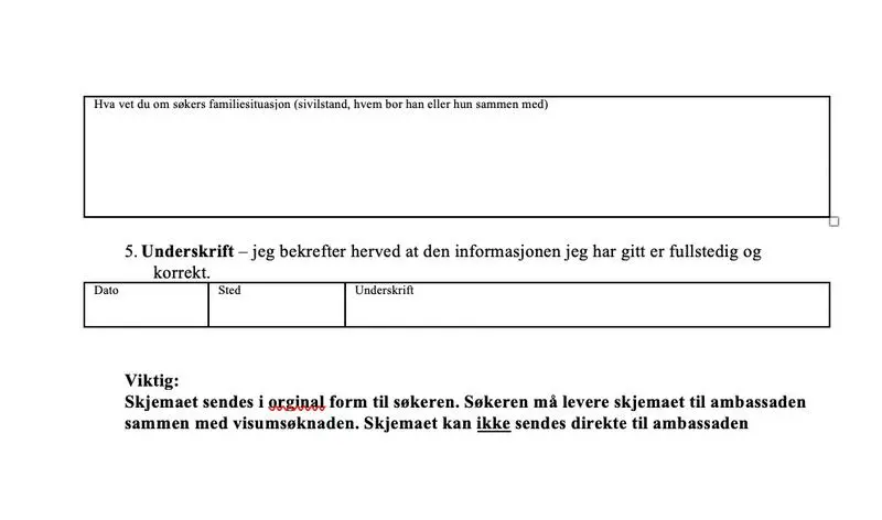 Norveç Vizesi için Davet Mektubu Nasıl Olmalıdır 2