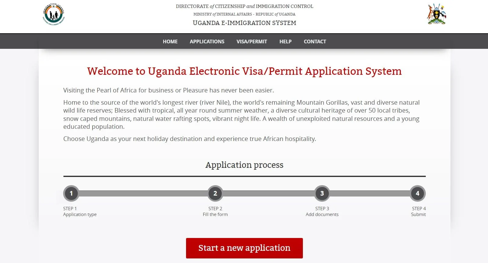 Uganda Online Vize Başvurusu