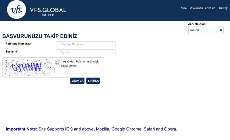 VFS Global Slovakya Vize Takip İşlemi Nasıl Yapılır?